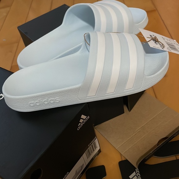 ADILETTE AQUA SLIDES adidas slippers blue size  US6/235cm ，US8/255cm - Picture 2 of 5